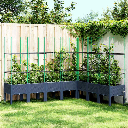 Fioriera Giardino con Traliccio Grigio Blu 200x160x142,5 cm PP | homemem39