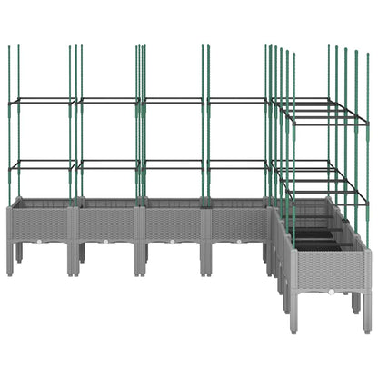 Fioriera Giardino con Traliccio Grigio 200x160x142,5 cm PP - homemem39