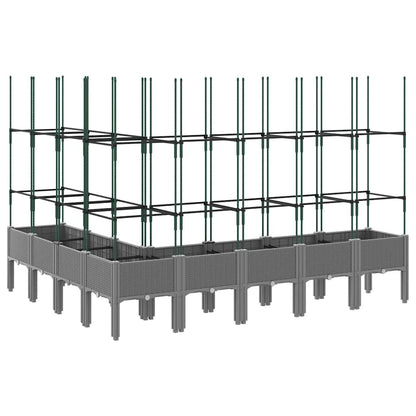 Fioriera Giardino con Traliccio Grigio 200x160x142,5 cm PP - homemem39