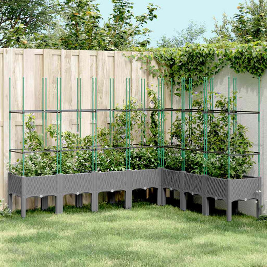 Fioriera Giardino con Traliccio Grigio 200x160x142,5 cm PP - homemem39