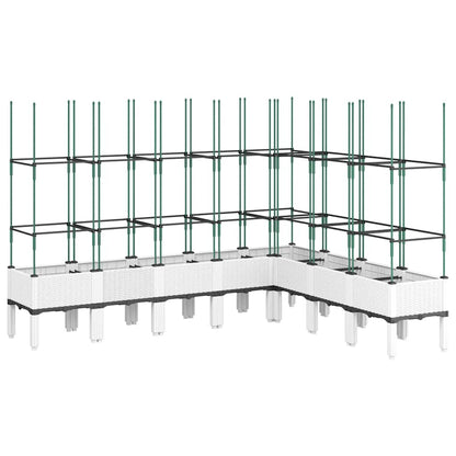 Fioriera da Giardino con Traliccio Bianco 200x160x142,5cm in PP | homemem39