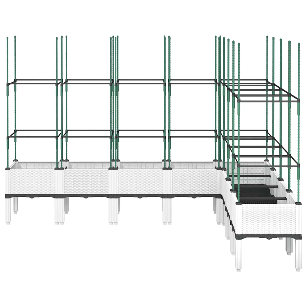 Fioriera da Giardino con Traliccio Bianco 200x160x142,5cm in PP | homemem39