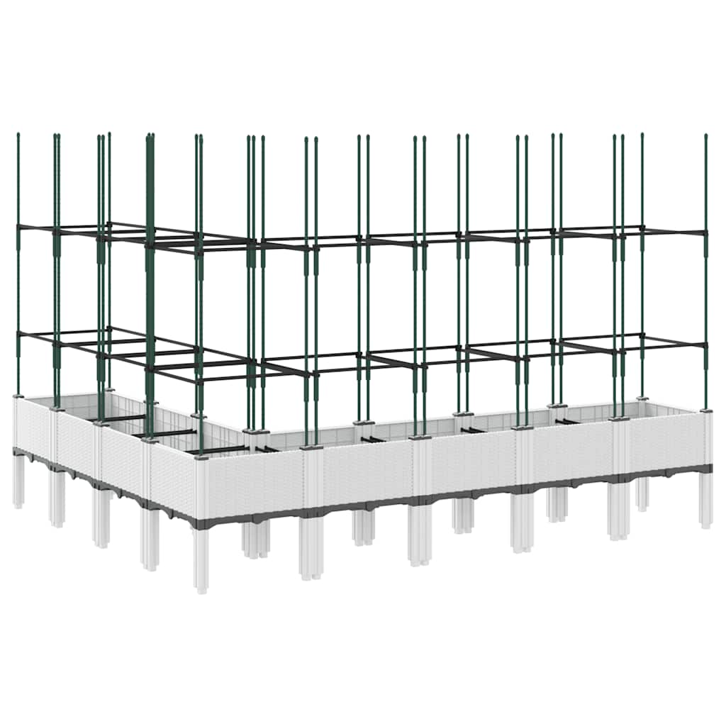 Fioriera da Giardino con Traliccio Bianco 200x160x142,5cm in PP | homemem39