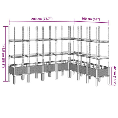 Fioriera da Giardino con Traliccio Bianco 200x160x142,5cm in PP | homemem39