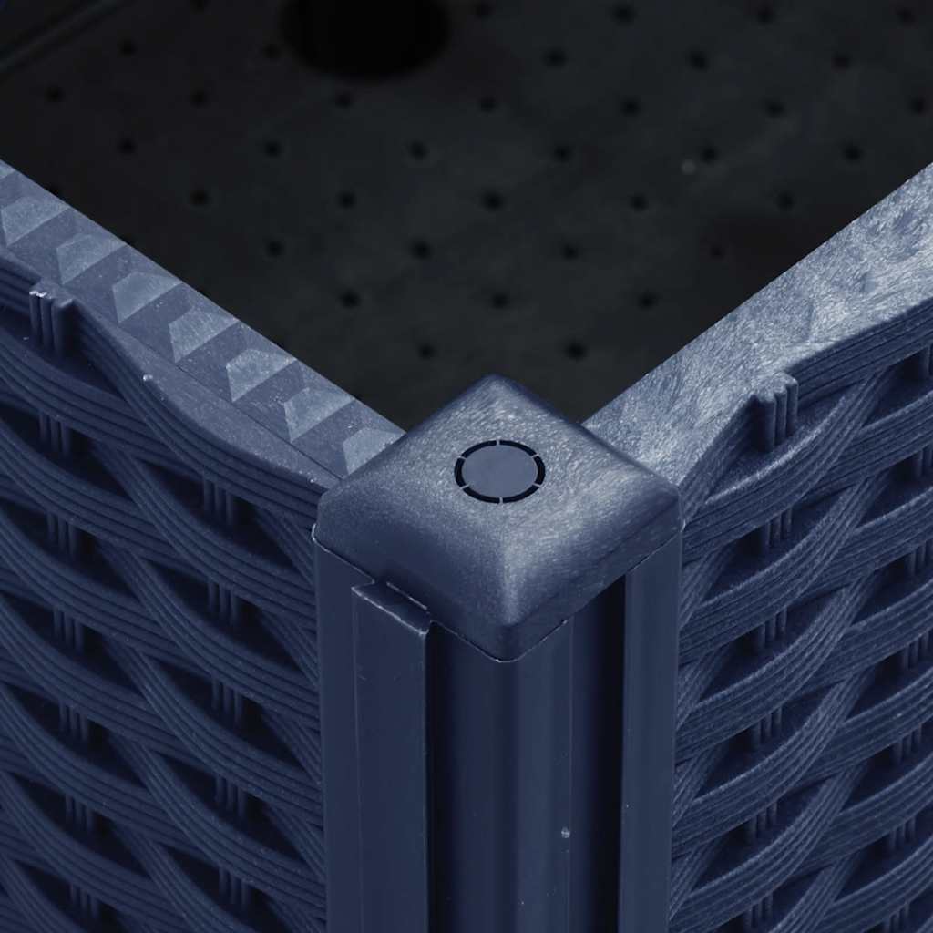 Fioriera da Giardino con Ruote Grigio Blu 100x80x54 cm in PP