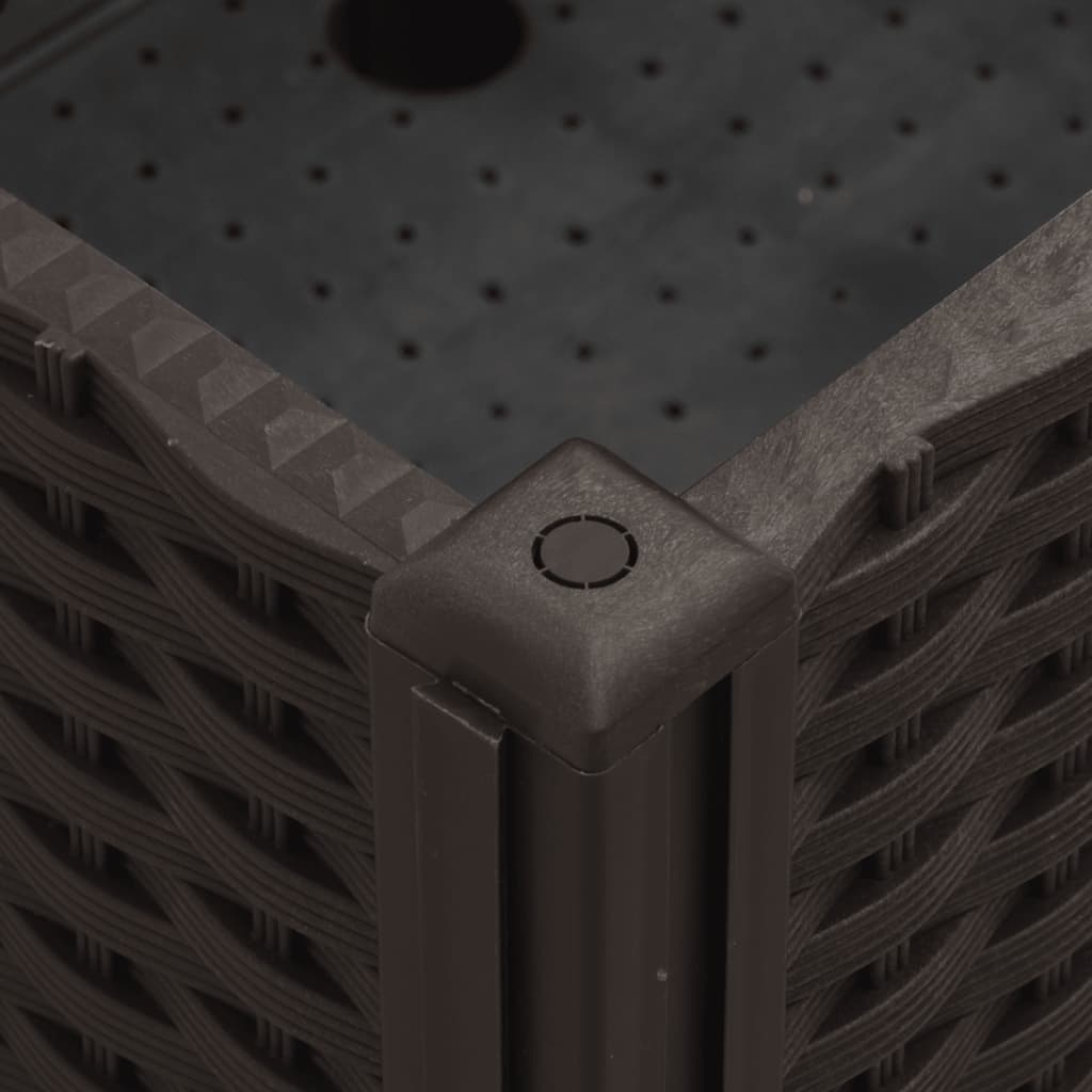 Fioriera da Giardino con Ruote Marrone 80x50x54 cm in PP