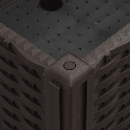 Fioriera da Giardino con Ruote Marrone 80x50x54 cm in PP