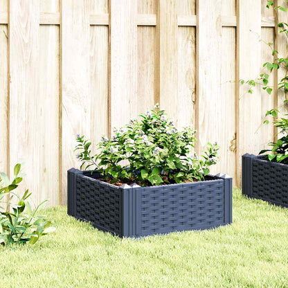 Fioriera Giardino con Picchetti Grigio Blu 42,5x42,5x28,5 cm PP - homemem39
