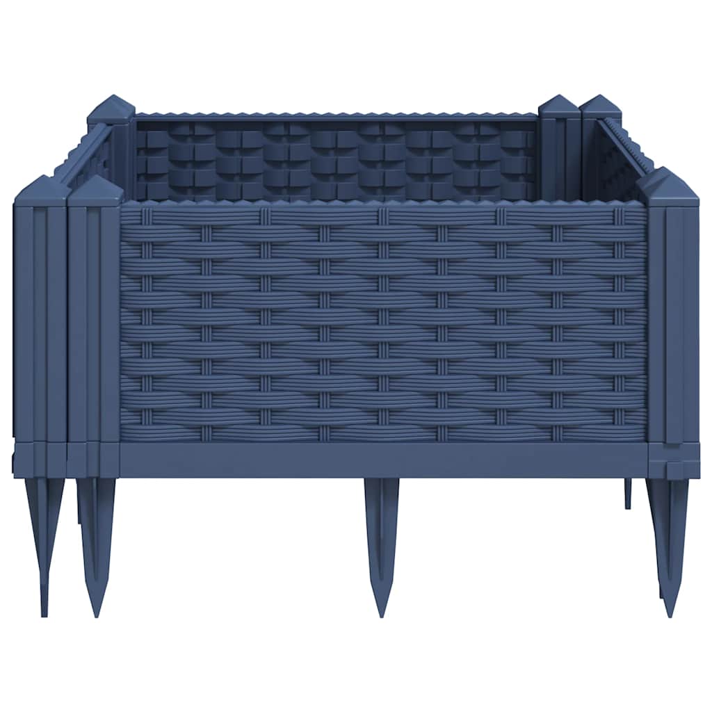 Fioriera Giardino con Picchetti Grigio Blu 42,5x42,5x28,5 cm PP - homemem39