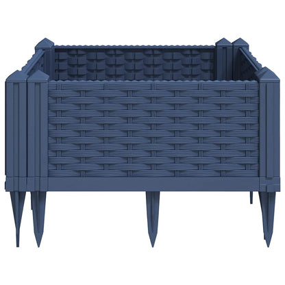 Fioriera Giardino con Picchetti Grigio Blu 42,5x42,5x28,5 cm PP - homemem39