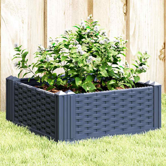 Fioriera Giardino con Picchetti Grigio Blu 42,5x42,5x28,5 cm PP - homemem39