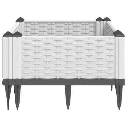 Fioriera da Giardino con Picchetti Bianca 42,5x42,5x28,5 cm PP | homemem39