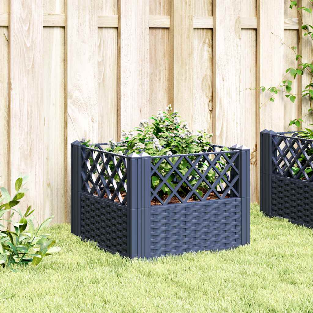 Fioriera Giardino Picchetti Grigio Blu 43,5x43,5x43,5 cm PP | homemem39