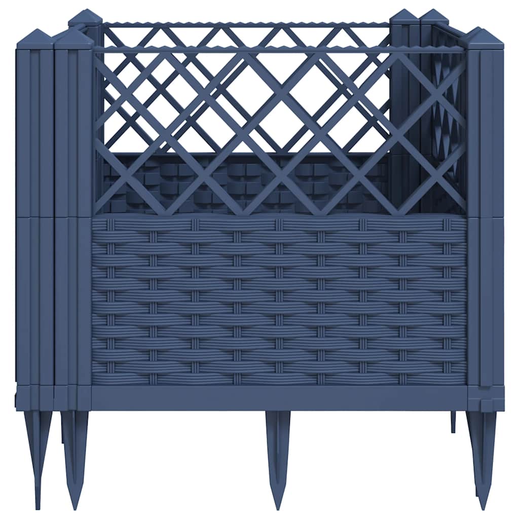 Fioriera Giardino Picchetti Grigio Blu 43,5x43,5x43,5 cm PP | homemem39