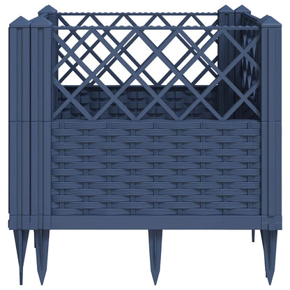 Fioriera Giardino Picchetti Grigio Blu 43,5x43,5x43,5 cm PP | homemem39