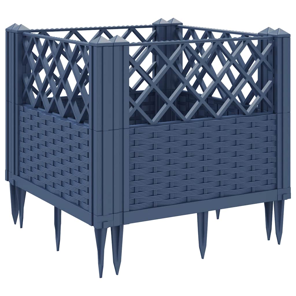 Fioriera Giardino Picchetti Grigio Blu 43,5x43,5x43,5 cm PP | homemem39