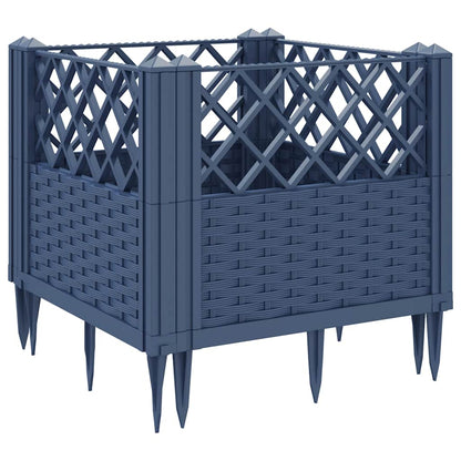 Fioriera Giardino Picchetti Grigio Blu 43,5x43,5x43,5 cm PP | homemem39