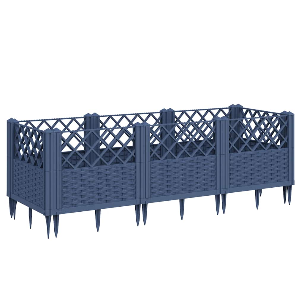 Fioriera Giardino Picchetti Grigio Blu 123,5x43,5x43,5 cm PP | homemem39