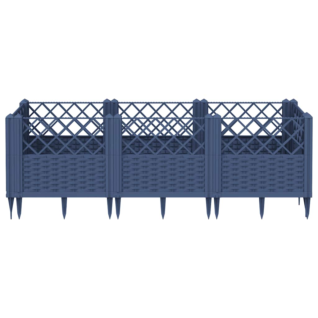 Fioriera Giardino Picchetti Grigio Blu 123,5x43,5x43,5 cm PP | homemem39