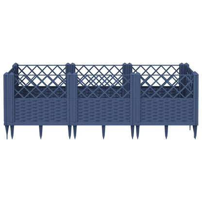 Fioriera Giardino Picchetti Grigio Blu 123,5x43,5x43,5 cm PP | homemem39
