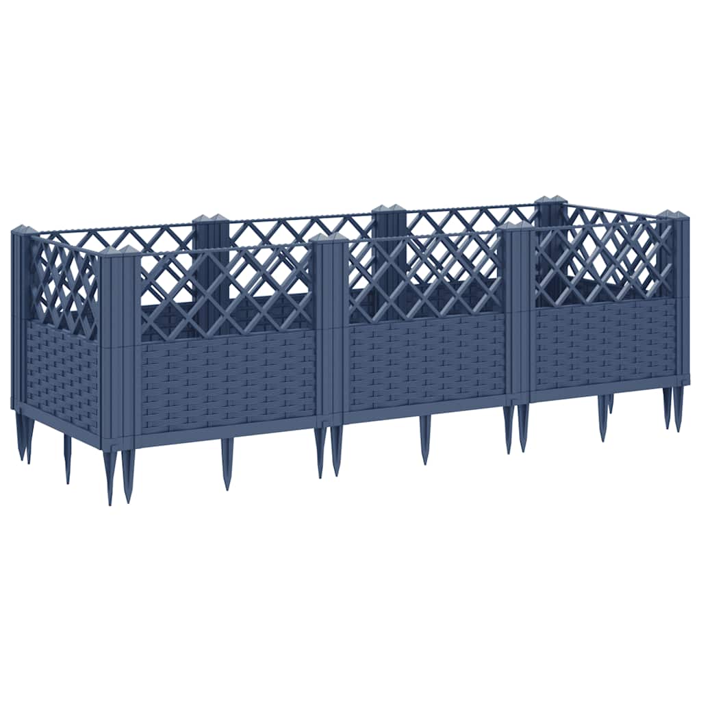 Fioriera Giardino Picchetti Grigio Blu 123,5x43,5x43,5 cm PP | homemem39
