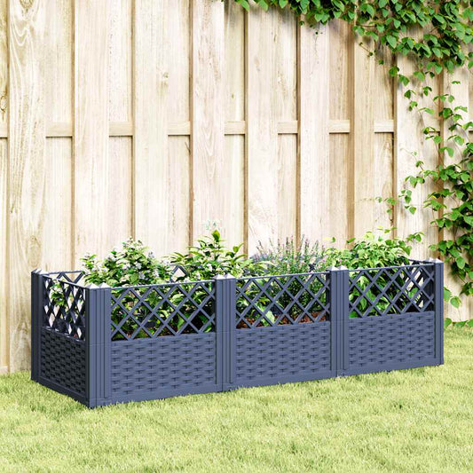 Fioriera Giardino Picchetti Grigio Blu 123,5x43,5x43,5 cm PP | homemem39