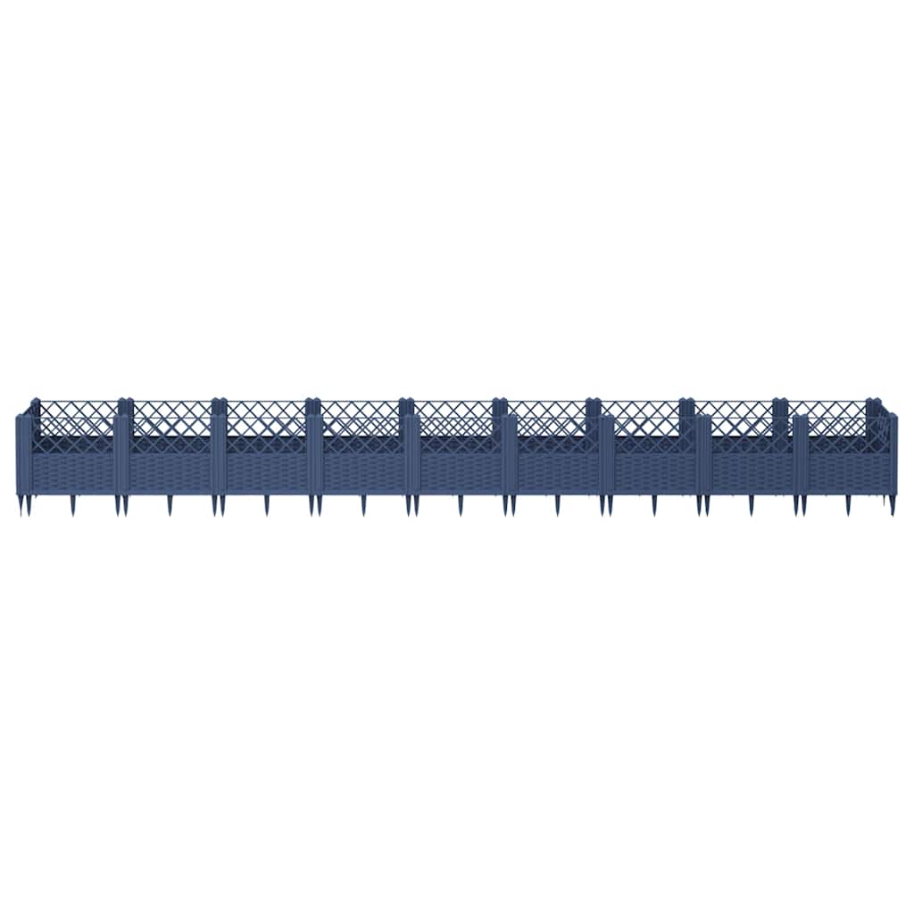 Fioriera Giardino Picchetti Grigio Blu 363,5x43,5x43,5 cm PP - homemem39