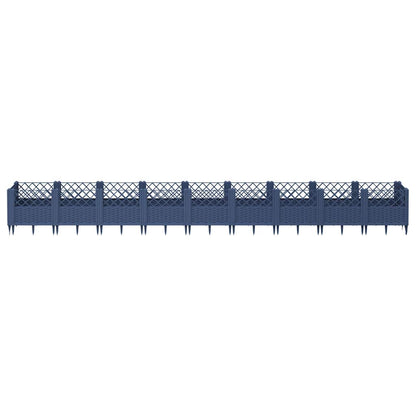 Fioriera Giardino Picchetti Grigio Blu 363,5x43,5x43,5 cm PP - homemem39