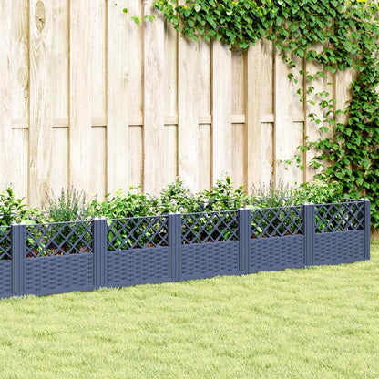 Fioriera Giardino Picchetti Grigio Blu 363,5x43,5x43,5 cm PP - homemem39