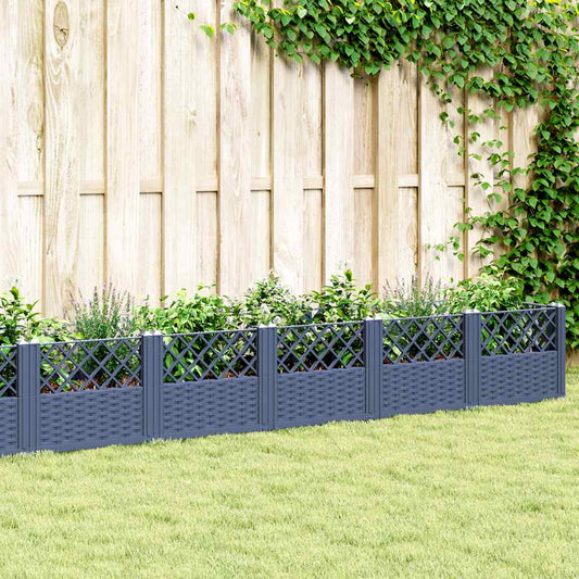 Fioriera Giardino Picchetti Grigio Blu 363,5x43,5x43,5 cm PP - homemem39