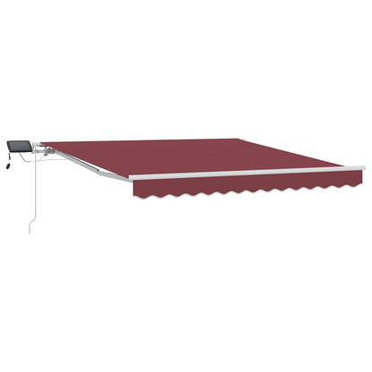 Tenda da Sole Retrattile Manuale con LED Bordò 300x250 cm