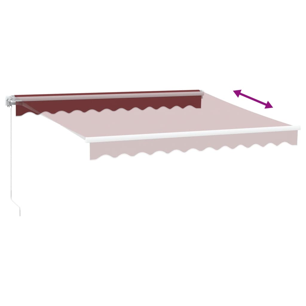 Tenda da Sole Retrattile Manuale con LED Bordò 300x250 cm