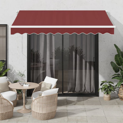 Tenda da Sole Retrattile Manuale con LED Bordò 300x250 cm