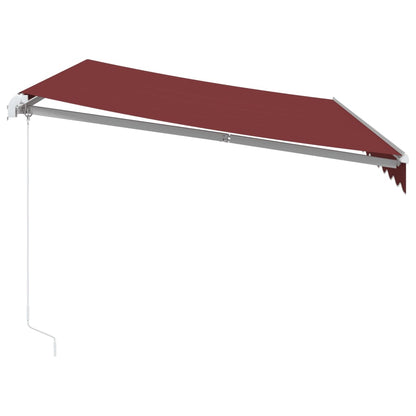 Tenda da Sole Retrattile Manuale con LED Bordò 350x250 cm - homemem39