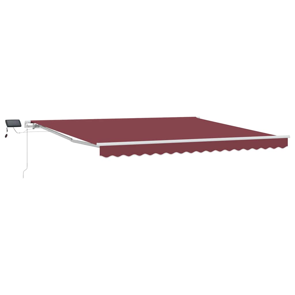 Tenda da Sole Retrattile Manuale con LED Bordò 400x300 cm