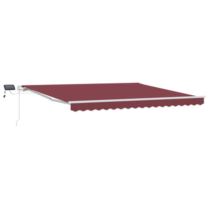 Tenda da Sole Retrattile Manuale con LED Bordò 400x300 cm