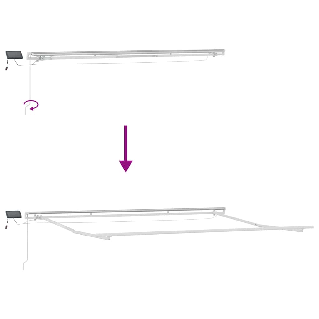 Tenda da Sole Retrattile Manuale con LED Bordò 400x300 cm