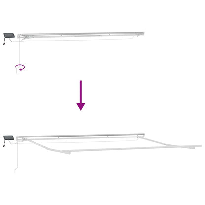 Tenda da Sole Retrattile Manuale con LED Bordò 400x300 cm