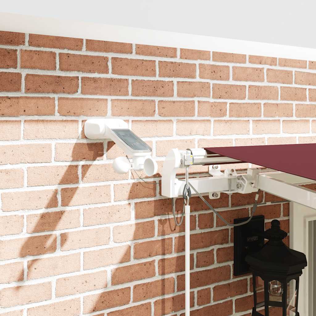 Tenda da Sole Retrattile Automatica con LED Bordò 400x300 cm | homemem39