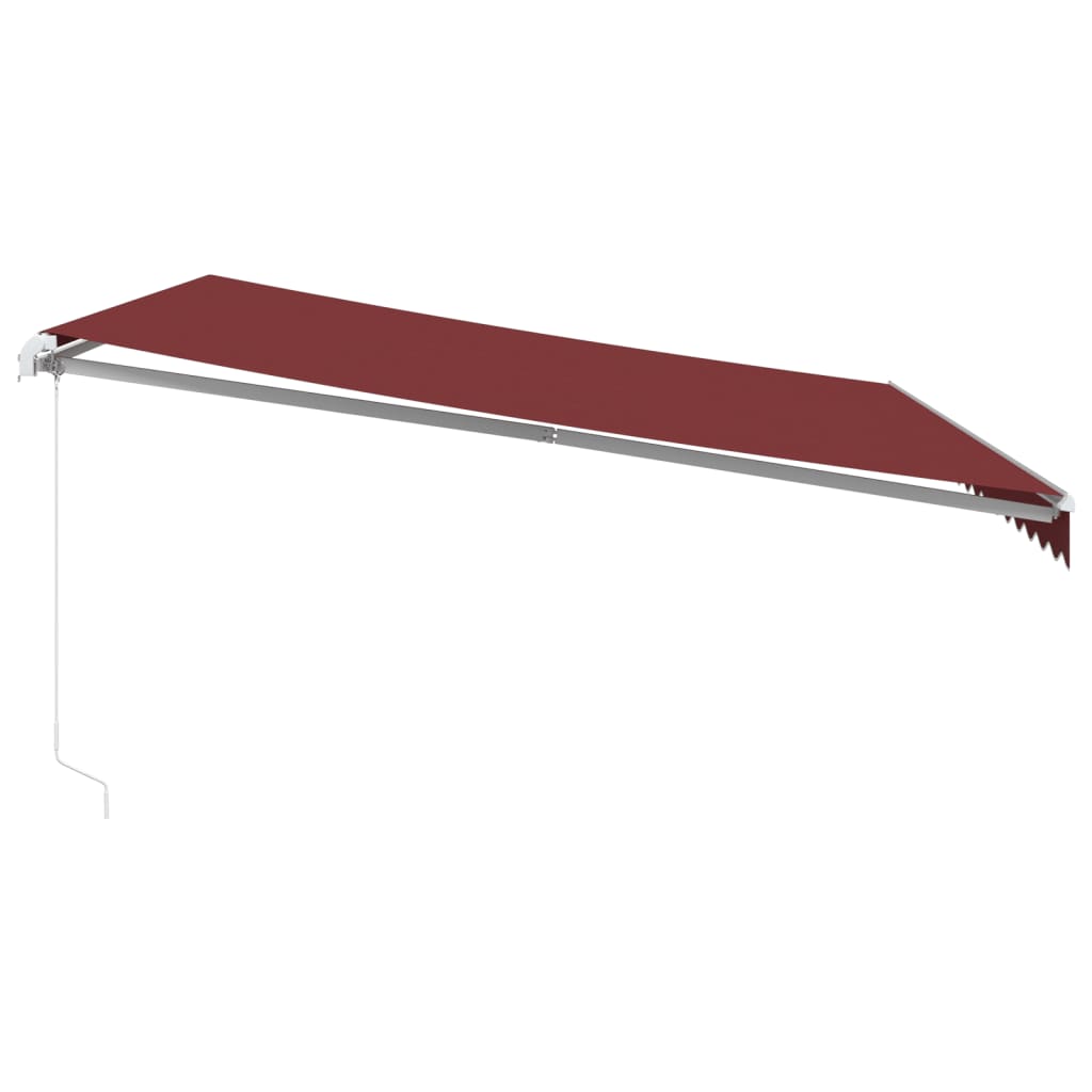 Tenda da Sole Retrattile Manuale con LED Bordò 450x300 cm - homemem39