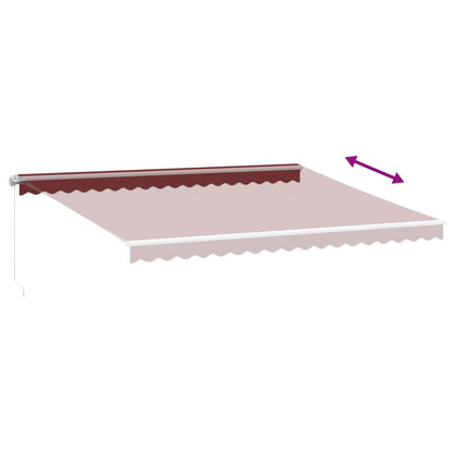 Tenda da Sole Retrattile Manuale con LED Bordò 450x300 cm