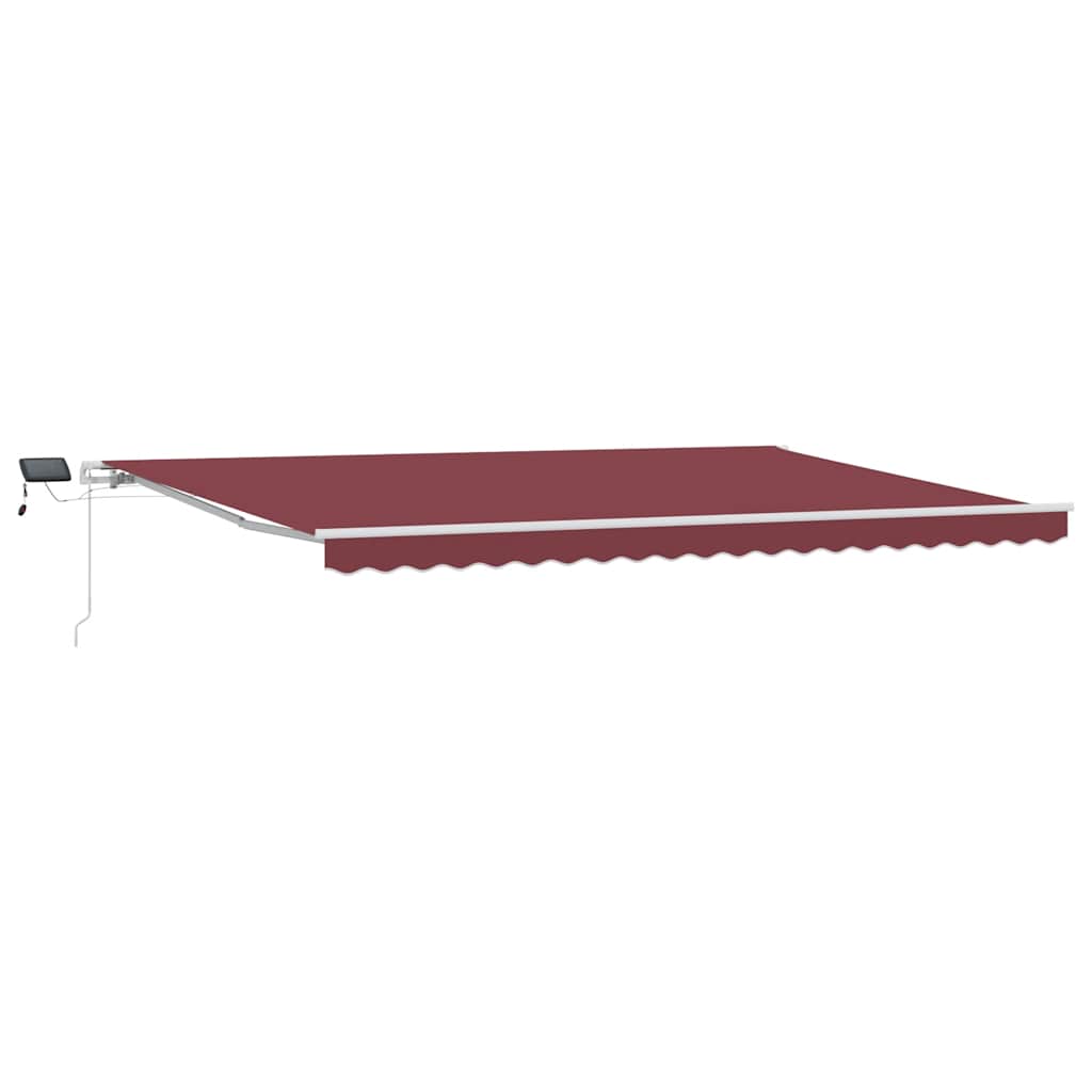 Tenda da Sole Retrattile Manuale con LED Bordò 500x300 cm | homemem39