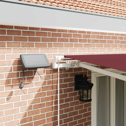 Tenda da Sole Retrattile Manuale con LED Bordò 500x300 cm | homemem39