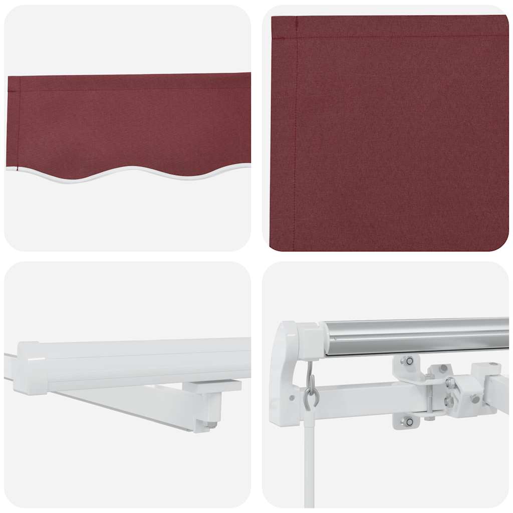 Tenda da Sole Retrattile Manuale con LED Bordò 500x300 cm | homemem39