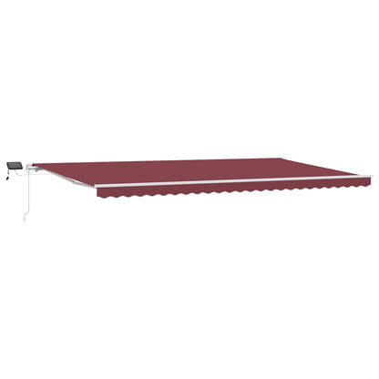 Tenda da Sole Retrattile Manuale con LED Bordò 600x300 cm | homemem39
