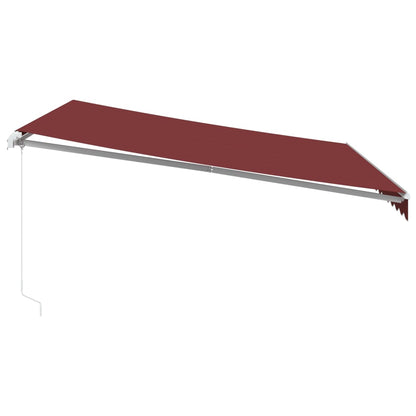 Tenda da Sole Retrattile Manuale con LED Bordò 400x350 cm - homemem39