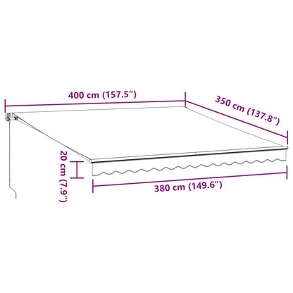 Tenda da Sole Retrattile Automatica Bordò 400x350 cm | homemem39