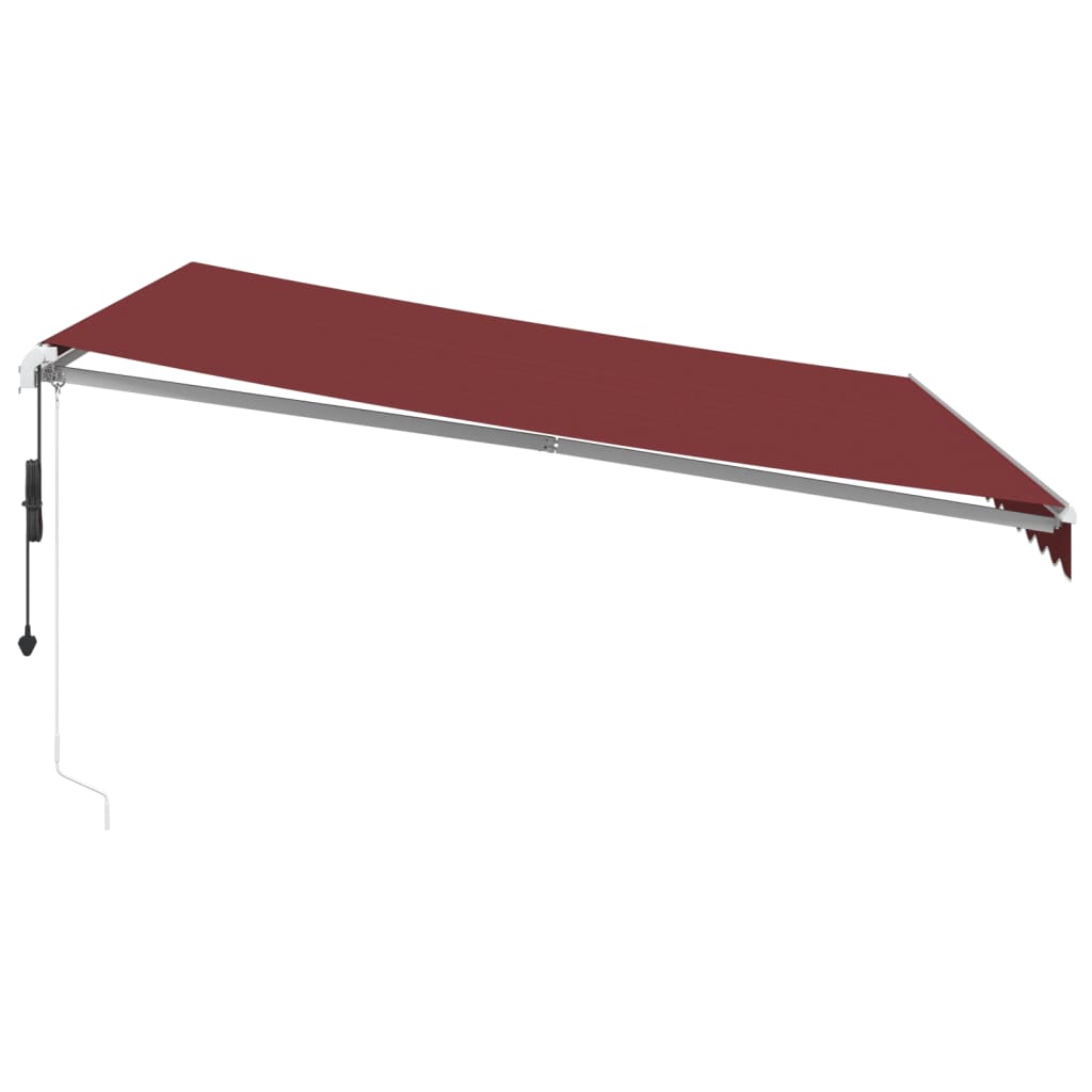 Tenda da Sole Retrattile Automatica con LED Bordò 400x350 cm | homemem39
