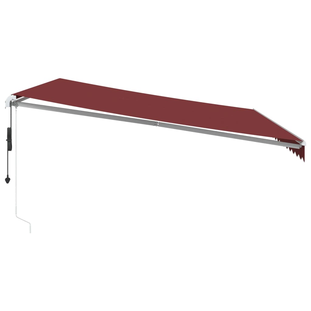 Tenda da Sole Retrattile Automatica con LED Bordò 450x350 cm | homemem39