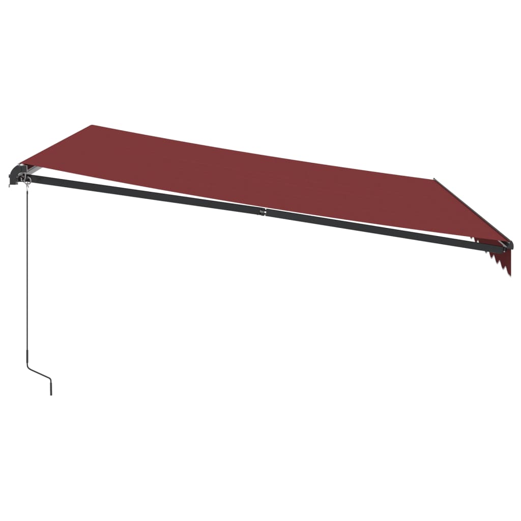 Tenda da Sole Retrattile Manuale con LED Bordò 400x350 cm | homemem39